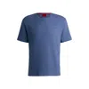 Hugo Boss Cotton-blend Pyjama T-shirt With Embroidered Logo In Blue