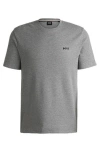 Hugo Boss Cotton-blend Pyjama T-shirt With Embroidered Logo In Medium Grey