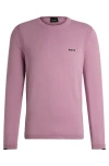 Hugo Boss Cotton-blend Regular-fit Sweater With Logo Print In Pink