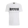 Hugo Boss Cotton-blend Regular-fit T-shirt With Logo Artwork In White