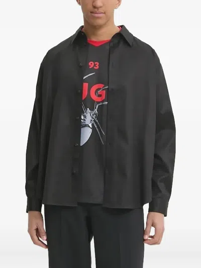 Hugo Boss Cotton-blend Shirt In Black