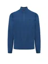 Hugo Boss Cotton Blend Sweater In Blue