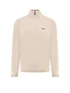 Hugo Boss Cotton Blend Sweater In Neutral