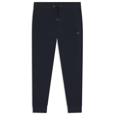 Hugo Boss Cotton-blend Sweatpants With Double B Monogram In Blue