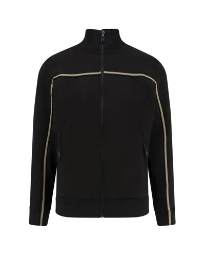 Hugo Boss Cotton Blend Sweatshirt In Black