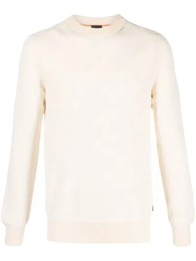Hugo Boss Cotton-blend Sweatshirt In Neutrals