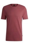Hugo Boss Cotton-blend T-shirt With Bubble-jacquard Structure In Red