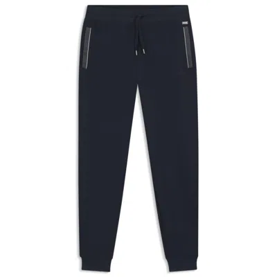 Hugo Boss Cotton-blend Tracksuit Bottoms With Pocket Detail In Black