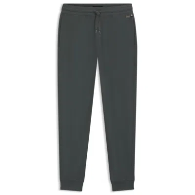 Hugo Boss Cotton-blend Tracksuit Bottoms With Waffle Structure In Green