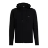 Hugo Boss Cotton-blend Zip-up Hoodie With Hd Logo Print In Black