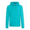 Hugo Boss Cotton-blend Zip-up Hoodie With Hd Logo Print In Blue