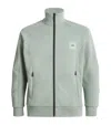 Hugo Boss Mens Boss Green Skaz Ribbed Stretch-cotton Blend Track Jacket In Green