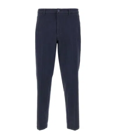 Hugo Boss Cotton-blended Trousers In Blue