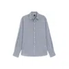 Hugo Boss Cotton Blouse With Vertical Stripes In Gray