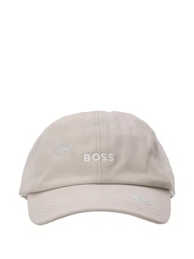 Hugo Boss Cotton Cap In Neutral
