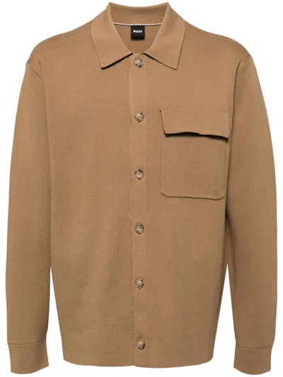Hugo Boss Cotton Cardigan In Neutrals