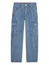 Hugo Boss Cotton Cargo Jeans In Blue