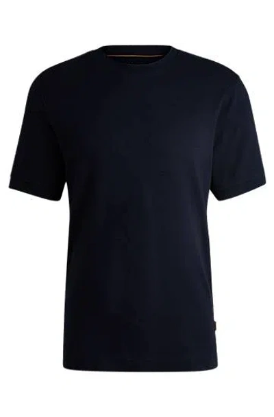 Hugo Boss Cotton-cashmere Blend T-shirt With Anti-bacterial Finish In Black