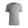 Hugo Boss Cotton-cashmere Blend T-shirt With Anti-bacterial Finish In Silver