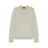 Hugo Boss Cotton-cashmere Regular-fit Sweater With Logo Patch In Neutral