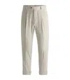 Hugo Boss Relaxed-fit Trousers In Cotton-cashmere Corduroy In Neutral