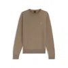 Hugo Boss Cotton-cashmere Sweater With Logo Label In Green