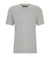 Hugo Boss Mercerised-cotton T-shirt In A Regular Fit In Silver