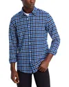 Hugo Boss Cotton Check Slim Fit Button Down Shirt In Open Blue
