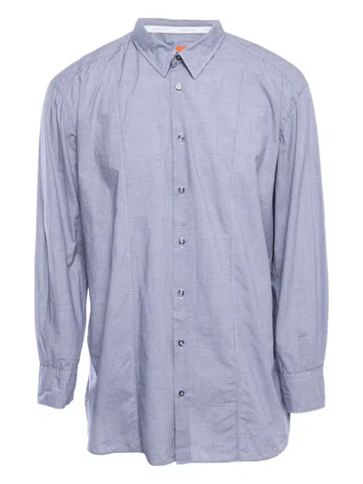 Pre-owned Hugo Boss Cotton Checked Shirt In Blue