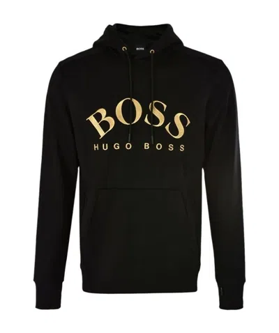 Hugo Boss Cotton Classic Logo Logo Long-sleeved Sweater In Black