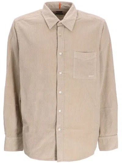Hugo Boss Boss C-owen Cotton Button-up Shirt In Open White