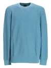 Hugo Boss Cotton Crew-neck Sweater In Blue