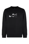 Hugo Boss Logo-print Ribbed Cotton Sweatshirt In Black