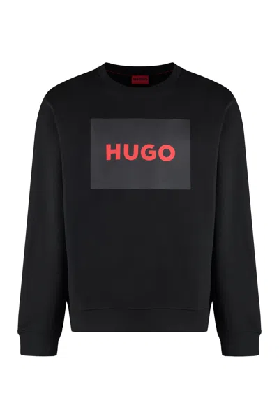 Hugo Boss Cotton Crew-neck Sweatshirt In Black