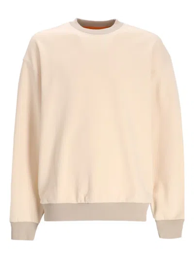 Hugo Boss Cotton Crew-neck Sweatshirt In Yellow