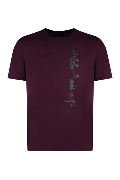 Hugo Boss Cotton Crew-neck T-shirt In Burgundy