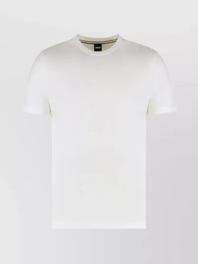 Hugo Boss Cotton Crew Neck T-shirt With Matching Print In White
