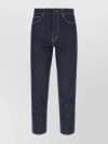 HUGO BOSS COTTON DENIM TROUSERS WITH BELT LOOPS
