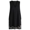 Hugo Boss Cotton Dress With Contrast Embroidery In Black