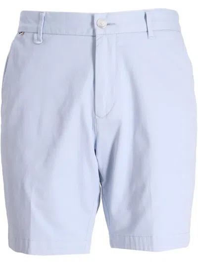 Hugo Boss Cotton Gabardine Shorts In Blue