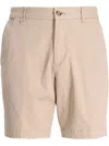 Hugo Boss Cotton Gabardine Shorts In Brown