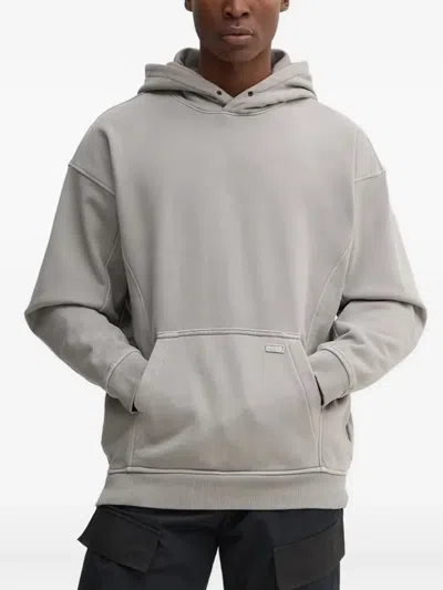 Hugo Boss Cotton Hoodie In Gray