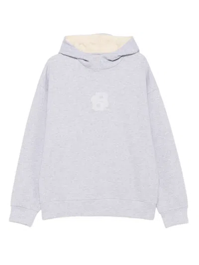 Hugo Boss Cotton Hoodie In Gray