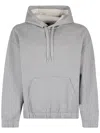 Hugo Boss Double Knit Hooded Sweatshirt With Monogram Detail In Grey