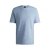Hugo Boss Cotton-jacquard Regular-fit T-shirt With Seasonal Artwork In Blue