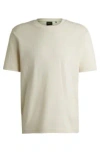 Hugo Boss Cotton-jacquard Regular-fit T-shirt With Seasonal Artwork In White