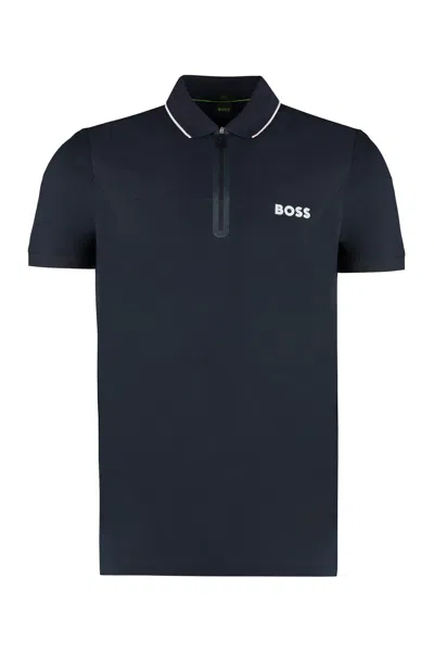 Hugo Boss Cotton Jersey Polo Shirt In Blue