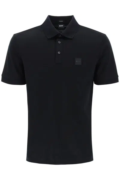 Hugo Boss Cotton Jersey Polo Shirt In Black