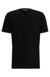 Hugo Boss Cotton-jersey Regular-fit T-shirt With 3d Mesh Logo In Black