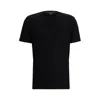 Hugo Boss Cotton-jersey Regular-fit T-shirt With 3d Mesh Logo In Black